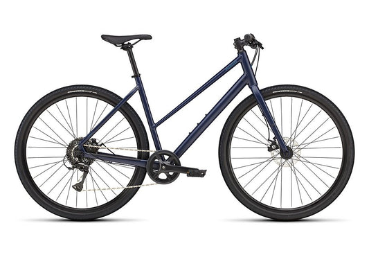 2025 Specialized Sirrus X 1.0 St Km Bike Satin Deep Marine / Grey Blue Reflective Xs