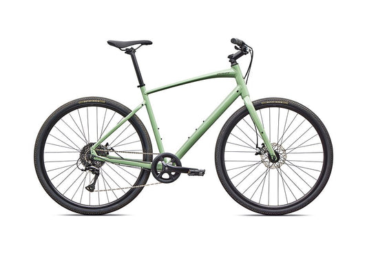 2026 Specialized Sirrus X 1.0 Km Bike Gloss Pistachio / Laurel Green Metallic Frost Reflective Xs