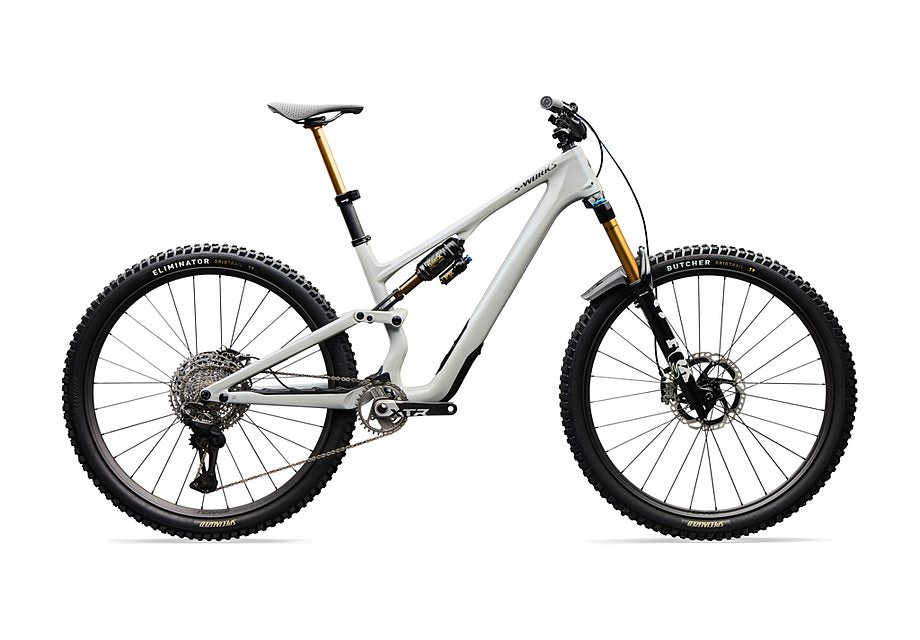 2026 Specialized Stumpjumper 15 S-Works Di2 Bike Gloss Dolomite Metallic / Smoked Liquid Metal S3