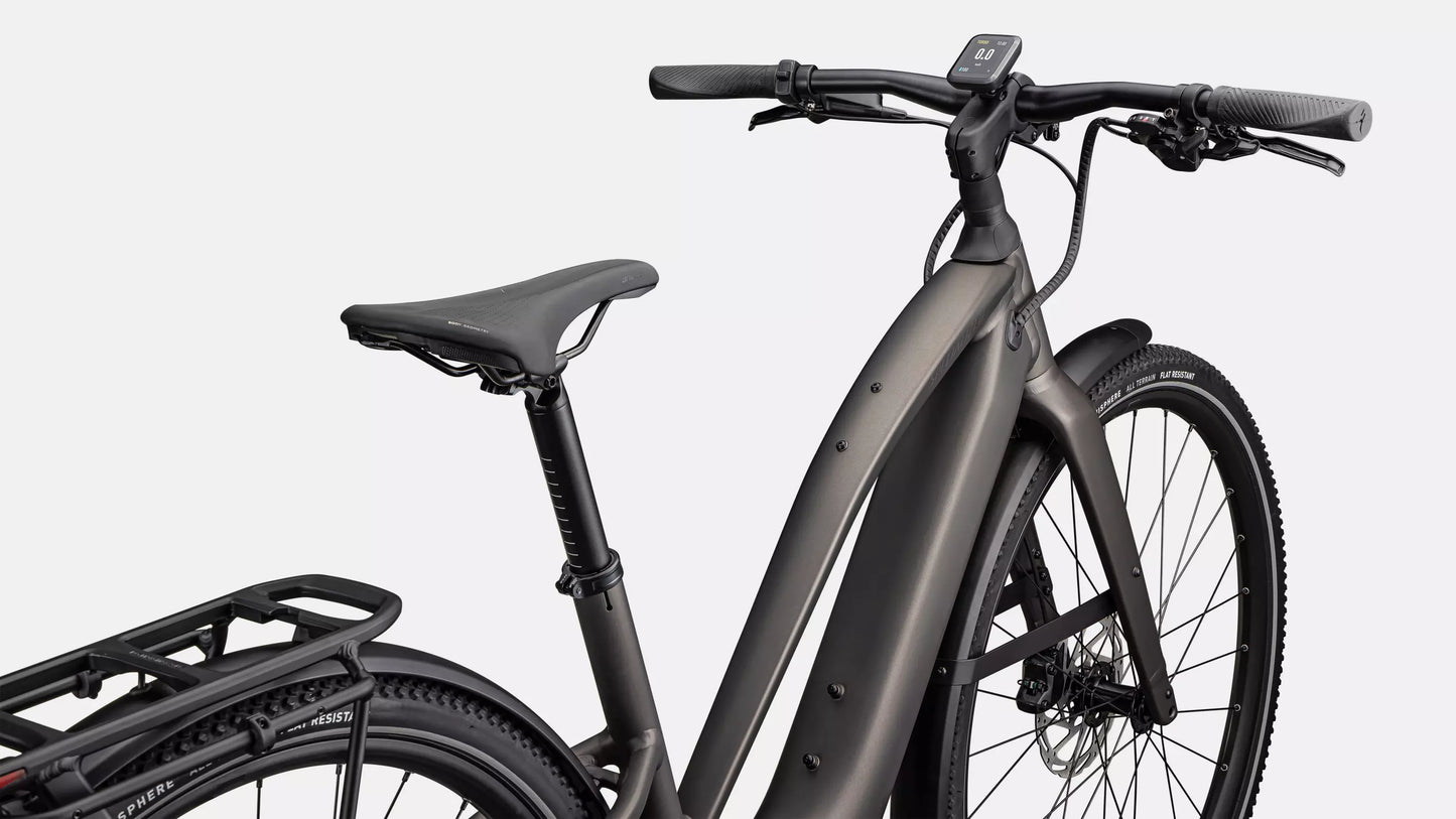 2026 Specialized Vado Sl 4.0 Step Through Eq 2 Bike Satin Gun Metal / Agave Grey Frost Reflective M