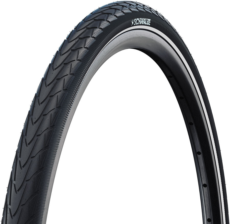 Schwalbe Marathon Racer Tire - 26 x 1.60 Clincher Wire BLK/Reflex RaceGuard Addix Green E-50