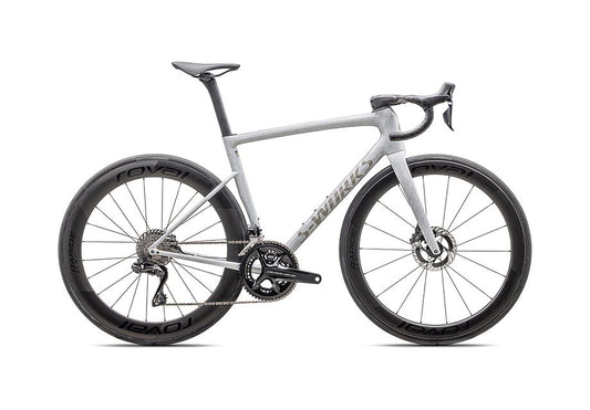 2025 Specialized Tarmac Sl8 S-Works Di2 Bike Gloss Dove Grey / Silver Dust Blurred Impasto / Black Pearl 58