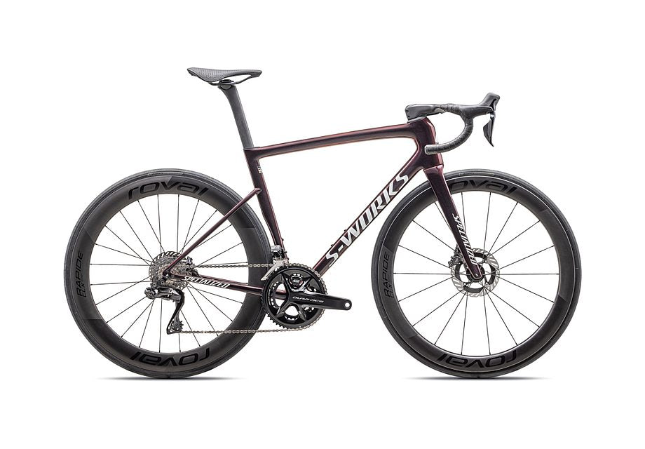 2025 Specialized Tarmac Sl8 S-Works Di2 Bike Gloss Solidity / Red To Black Pearl / Metallic White Silver 49