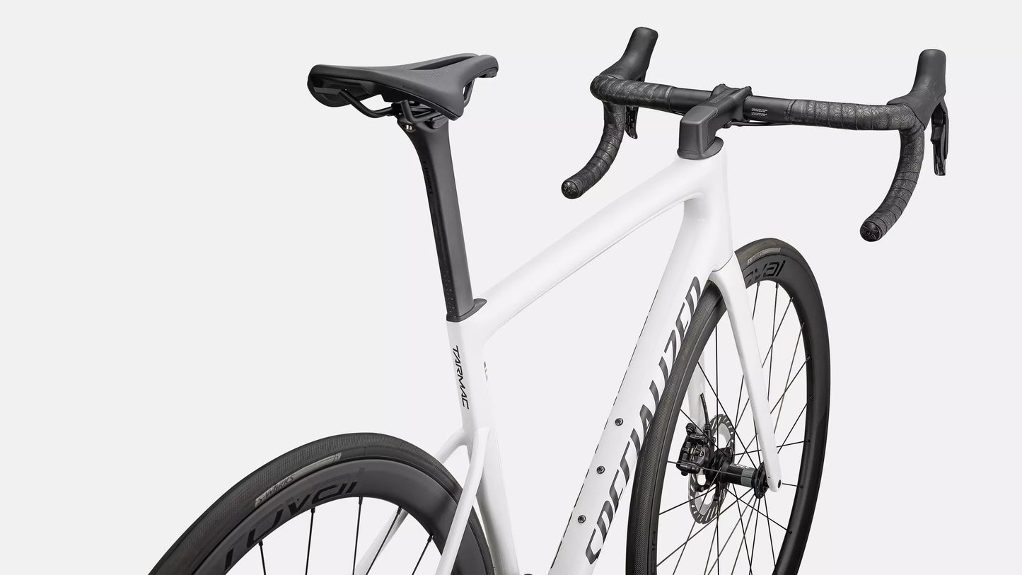 2025 Specialized Tarmac Sl8 Expert Di2 Bike Gloss White / Black Metallic 54