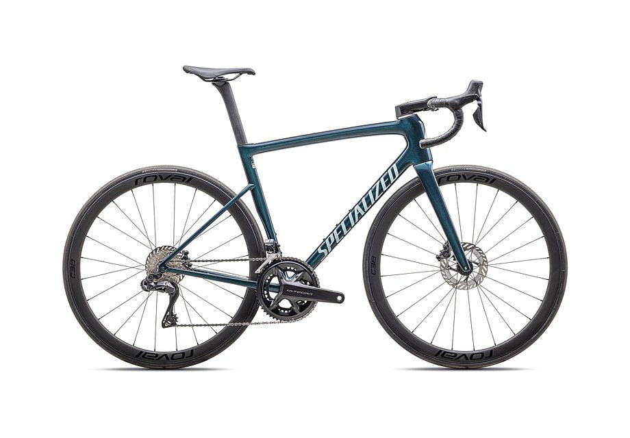 2025 Specialized Tarmac Sl8 Expert Di2 Bike Gloss Deep Lake Metallic / Green Pearl Over Seafoam 61