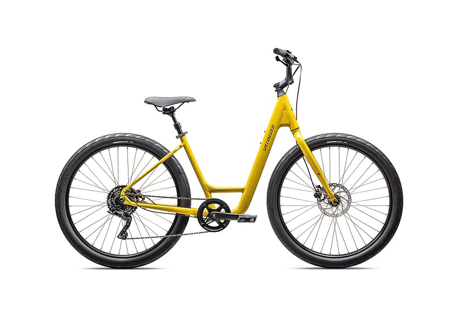 2025 Specialized roll 3.0 low entry bike gloss sulphur / dune white macro speckle / satin smoke reflective l