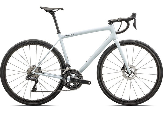 2024 Specialized Aethos Pro Udi2 Bike Gloss Morning Mist + Lapis Radial Fade + Fog Tint Edge Fade / Smoke 61