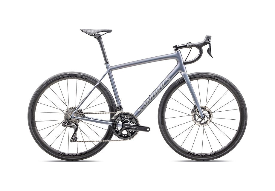 2025 Specialized Aethos S-Works Di2 Bike Gloss Glacial Metallic / Red To Gold Pearl / Satin Silver Dust 58