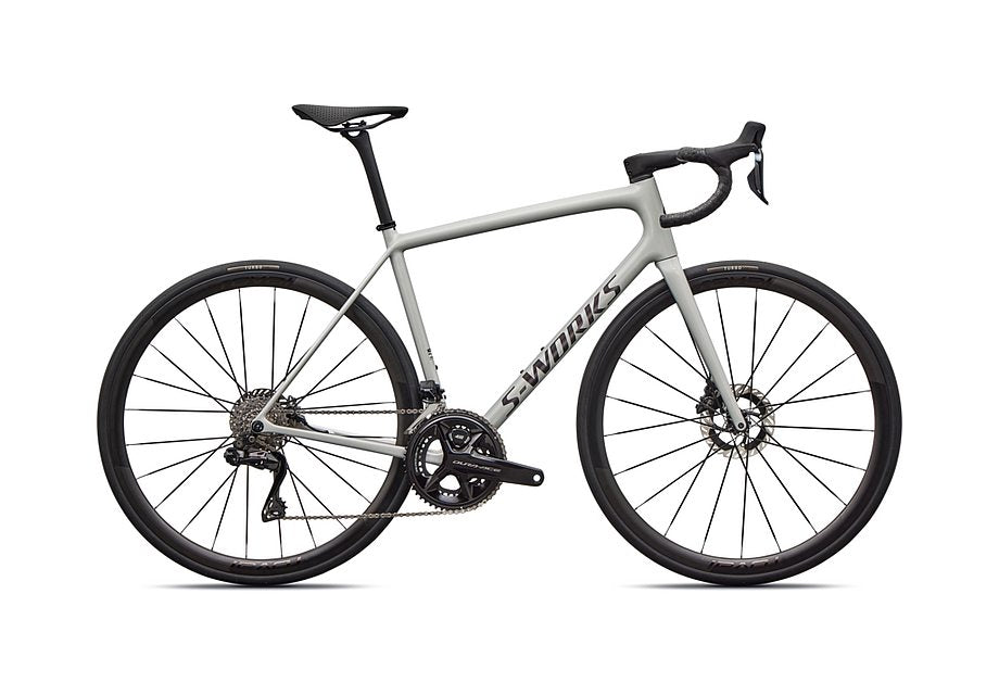 2026 Specialized Aethos S-Works Di2 Bike Gloss Dolomite Metallic / Satin Nebula Metallic 58