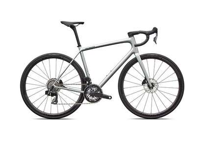 2026 Specialized Aethos Pro Axs Bike Gloss Shadow Silver / Emerald Metallic 56