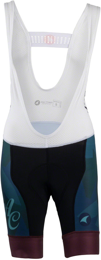 All-City Night Claw Women's Bib Short - BLK Dark Teal Spruce Green Mulberry Medium