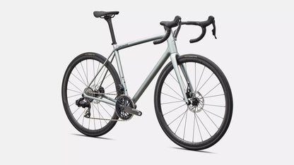 2026 Specialized Aethos Pro Axs Bike Gloss Shadow Silver / Emerald Metallic 56