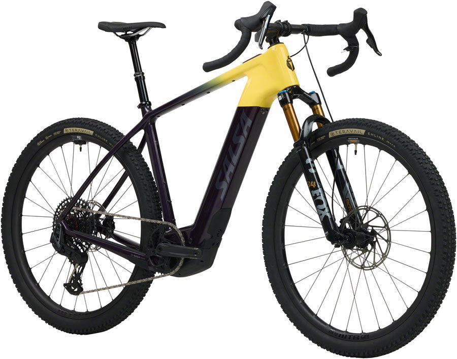 Salsa Tributary C Force X0 AXS Transmission SUS Ebike - 29" Carbon Amethyst/YLW Small