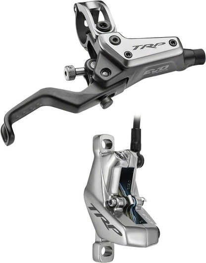 TRP EVO Pro HD-M9040 Disc Brake Lever - Right/Front Rear 1900mm Hose Post Mount 4-Piston Gray