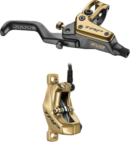 TRP EVO Pro HD-M9040 Disc Brake Lever - Right/Front Rear 1900mm Hose Post Mount 4-Piston Gold