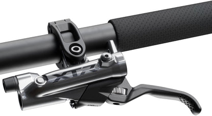 Shimano XTR M9220 Enduro Disc Brake Lever - Left/Front Post Mount 4-Piston Caliper SM-BH90-SBM Hose Finned Metal Pads Gray
