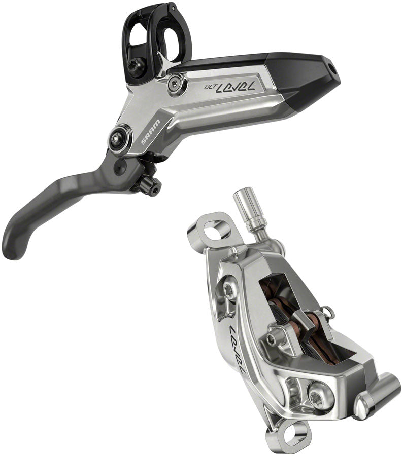 SRAM Level Ultimate Stealth Disc Brake Lever - Rear Post Mount 4-Piston Carbon Lever Titanium Hardware BLK/Silver C1