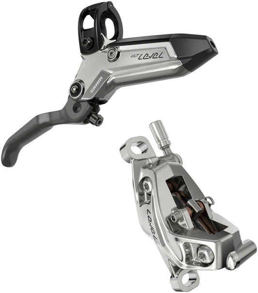 SRAM Level Ultimate Stealth Disc Brake Lever - Rear Post Mount 4-Piston Carbon Lever Titanium Hardware BLK/Silver C1