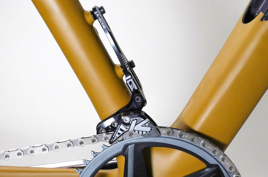 K-EDGE 1x Race W Chain Guide - For Single Chainring Water Bottle Attachment Point BLK/White