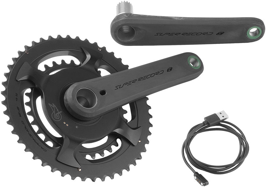 Campagnolo Super Record S Wireless Power Meter Crankset - 165mm 12-Speed 50/34t Campy 121/88 Asym BCD Ultra Torque Spindle Carbon