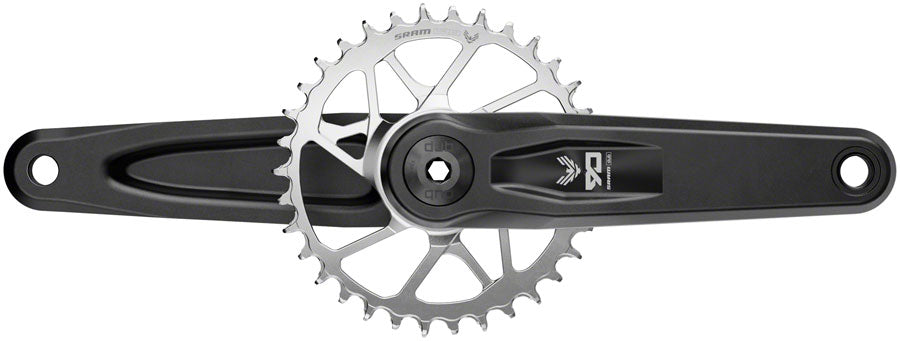 SRAM Eagle 90 T-Type Wide Crankset - 165mm 12-Speed 32t Chainring Direct Mount 2-Guards DUB Spindle Interface BLK/Silver