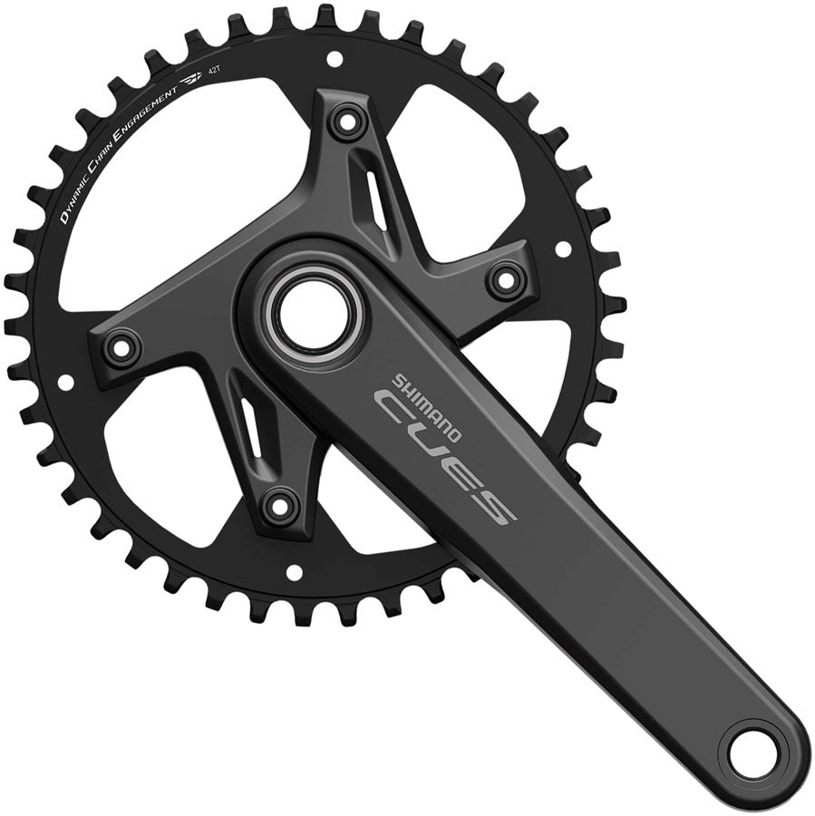 Shimano CUES FC-U6040-1 Crankset - 172.5mm 9/10/11-Speed 40t Asymmetric 110 BCD Hollowtech II Crankarms BLK