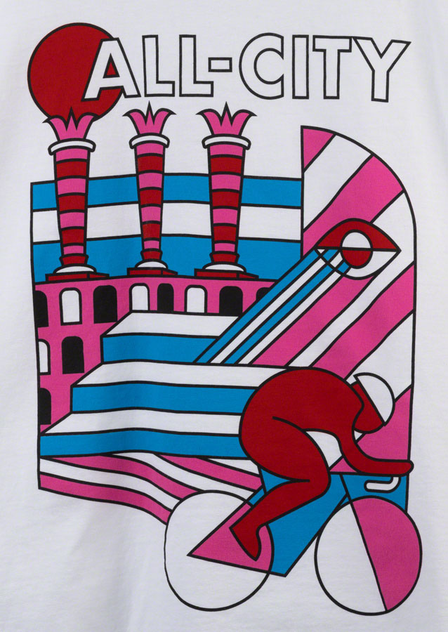 All-City Parthenon Party Women's T-Shirt - White Pink Red Blue Black Medium