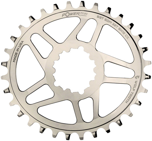 Wolf Tooth Elliptical Direct Mount Chainring - 32t SRAM Direct Mount For SRAM 3-Bolt Boost Cranks Use Hyperglide+ Chain Nickel Plated