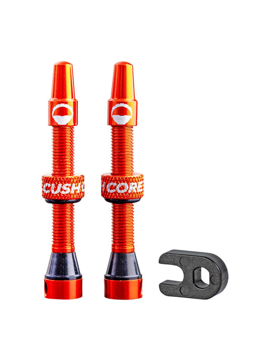 CushCore Tubeless Presta Valve Set - 44mm Orange
