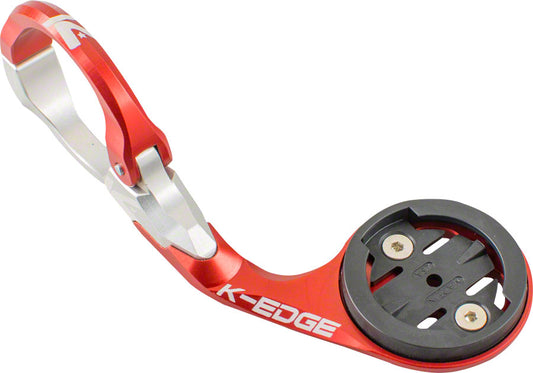 K-EDGE Garmin Race Handlebar Mount: 31.8mm Red/Silver