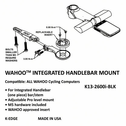 K-EDGE Integrated Handlebar System Mount for Wahoo