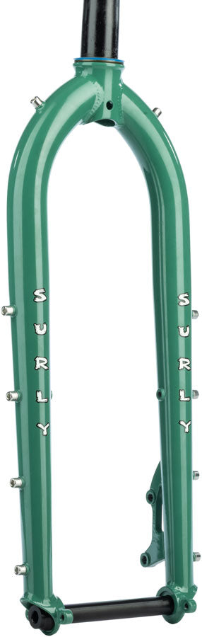 Surly Dinner Fork - 27.5" 15x110mm Thru-Axle 1-1/8" Straight Steerer 420mm Axle To Crown Steel Illegal Smile Green