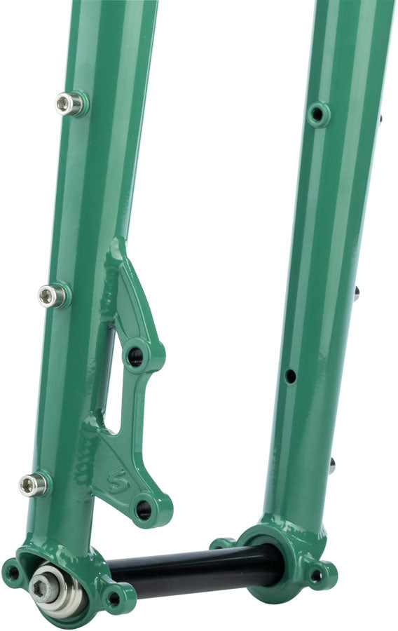 Surly Dinner Fork - 27.5" 15x110mm Thru-Axle 1-1/8" Straight Steerer 420mm Axle To Crown Steel Illegal Smile Green