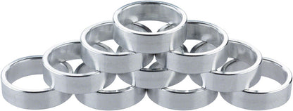 Problem Solvers Headset Stack Spacer - 28.6 10mm Aluminum Silver Bag of 10