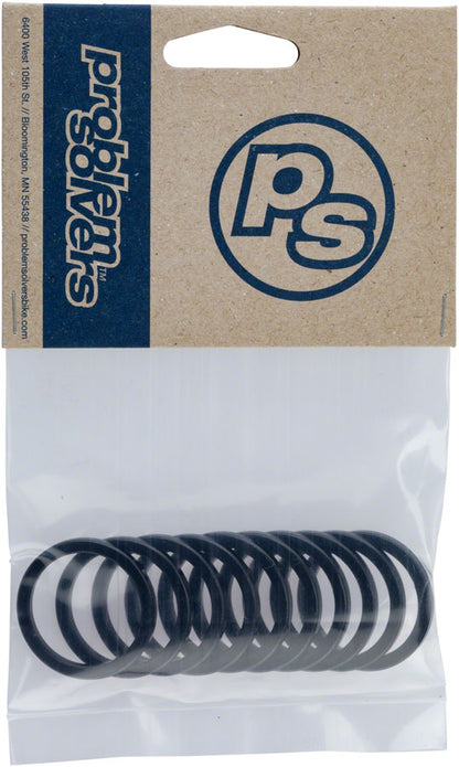 Problem Solvers Headset Stack Spacer - 25.4 3mm Aluminum Black Bag of 10