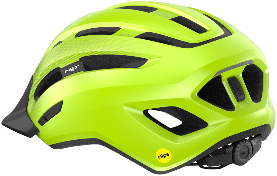 MET Downtown Mips Helmet - Fluo Yellow Glossy Medium