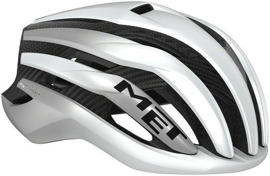 MET Trenta 3K Carbon MIPS Helmet - White/Silver Metallic Matte Small