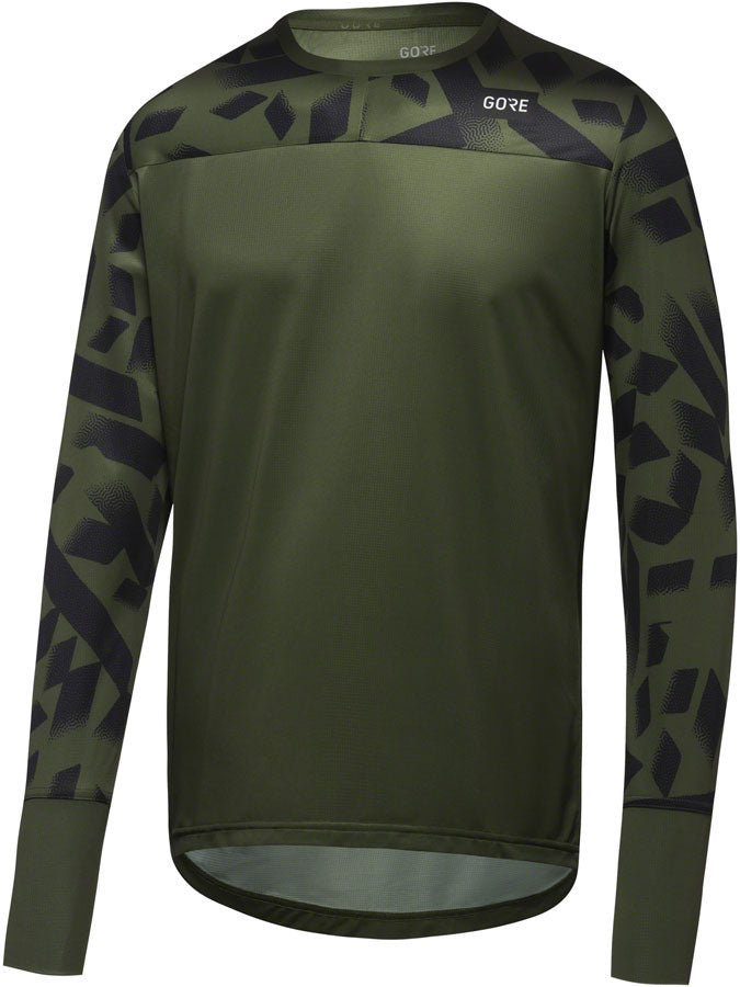 Gorewear Trail KPR Daily Long Sleeve Jersey - Utility Green/BLK Men's Small
