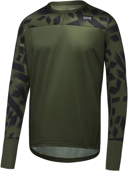Gorewear Trail KPR Daily Long Sleeve Jersey - Utility Green/BLK Men's Small