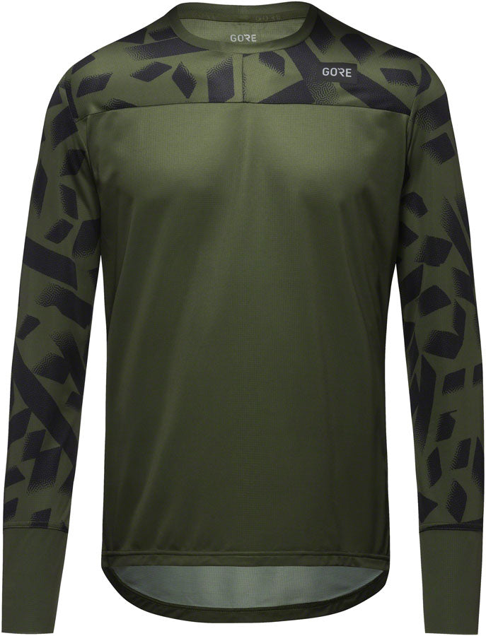 Gorewear Trail KPR Daily Long Sleeve Jersey - Utility Green/BLK Men's Small