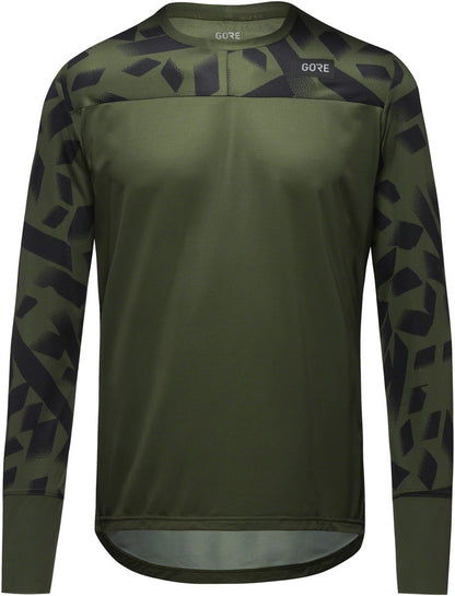 Gorewear Trail KPR Daily Long Sleeve Jersey - Utility Green/BLK Men's Small