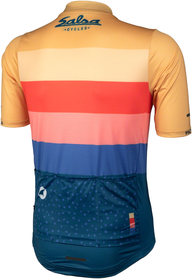 Salsa Team Polytone Men's Jersey - Goldenrod Dark Blue w/ Stripes Medium