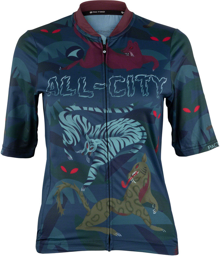All-City Night Claw Women's Jersey - Dark Teal Spruce Green Mulberry X-Large