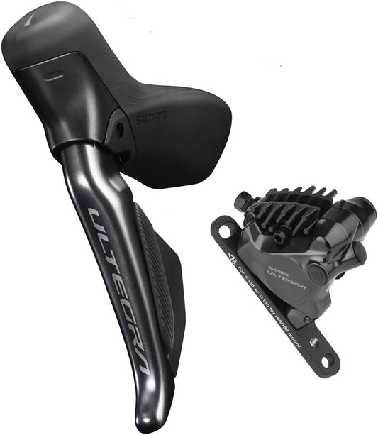 Shimano Ultegra ST-R8170E Di2 Shift/Brake Lever BR-R8170 Hydraulic Disc Brake Caliper - Left/Front 2x Flat Mount BLK