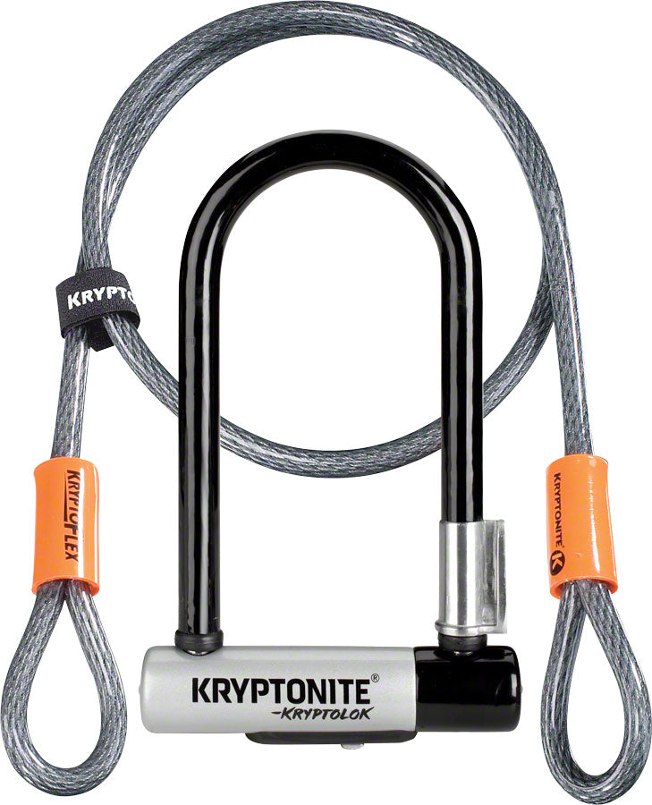 Kryptonite KryptoLok U-Lock - 3.25 x 7" Keyed BLK Includes 4' cable bracket