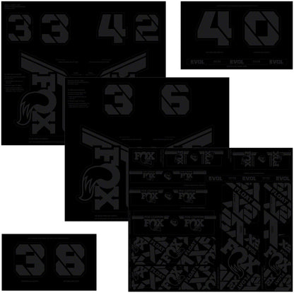 FOX Fork and Shock Decal Kit - Stealth Black