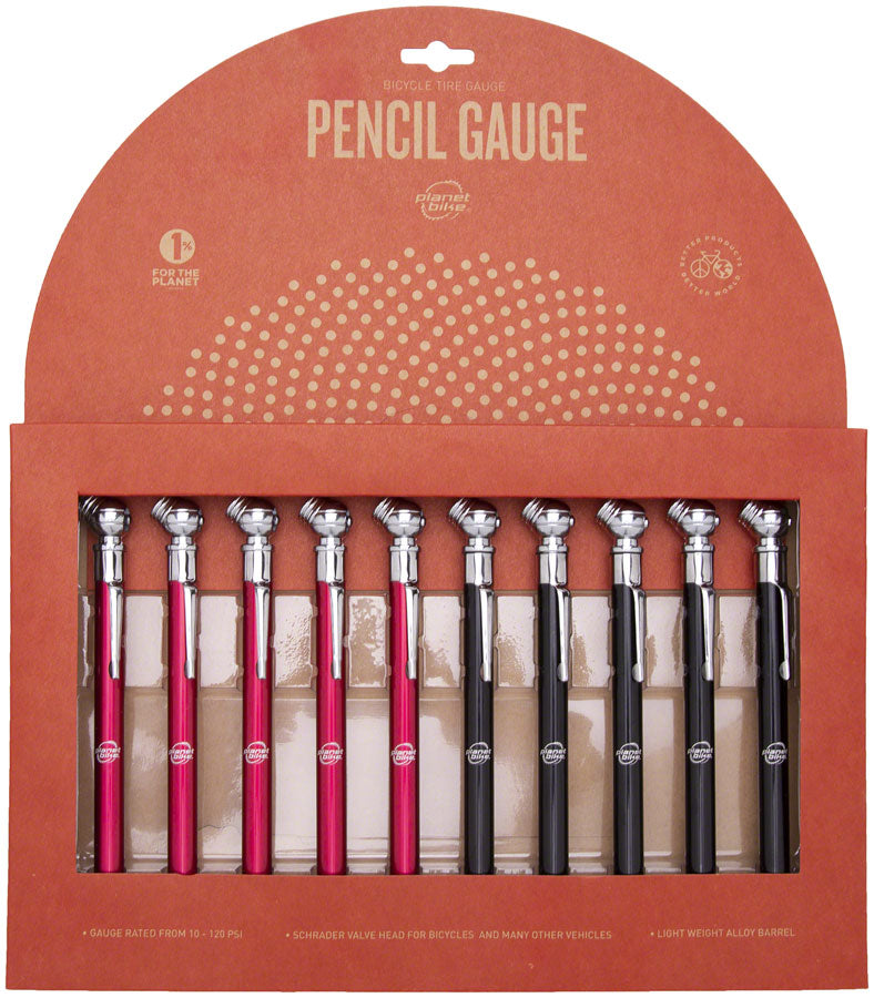 Planet Bike Pencil Gauge: Schrader Head Card of 10 units