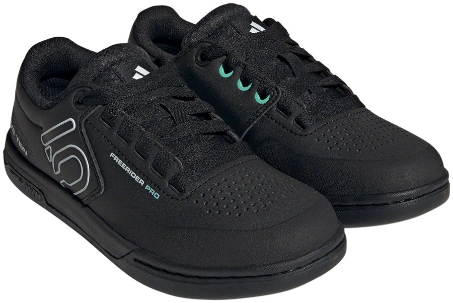 Five Ten Freerider Pro Flat Shoes - Women's Core BLK/Crystal White/Acid Mint 5.5