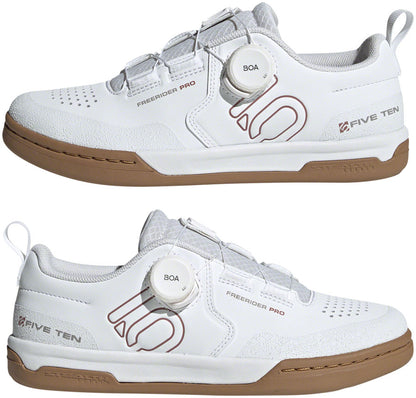 Five Ten Freerider Pro BOA Flat Shoes - Women's  FTWR White/Warm Clay/Gray Three 10.5
