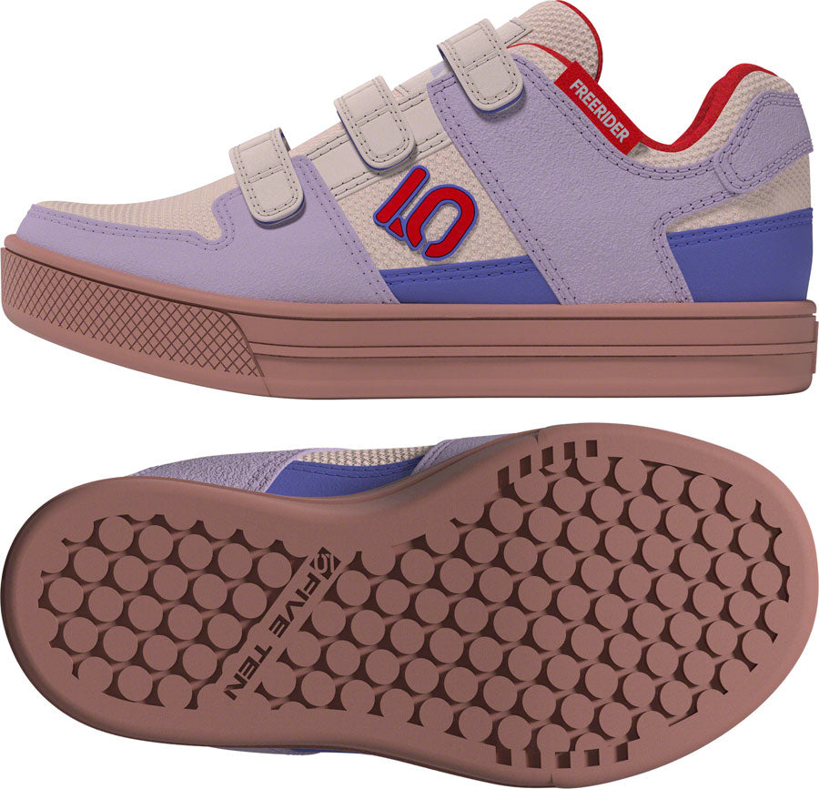 Five Ten Freerider Kid's VCS Flat Shoes - Putty Mauve/Pure Ruby/Semi Cobalt Blue 5.5
